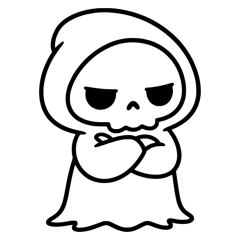 Moody Grim Reaper Arms Crossed With Heavy Lidded Glare — free characters SVG cut file