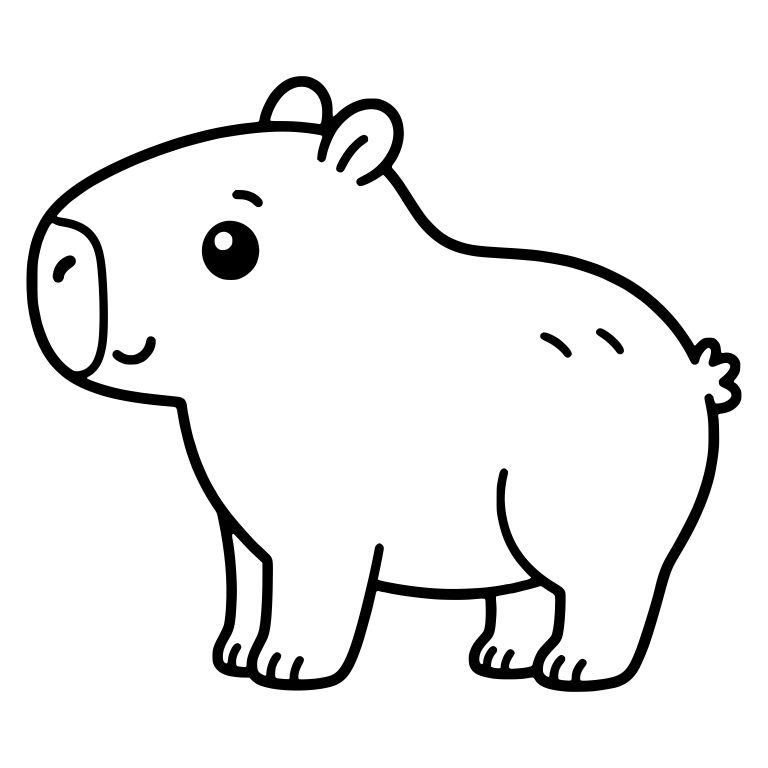 Capybara in Profile with Back Markings and Tail Tuft — free animal SVG cut file