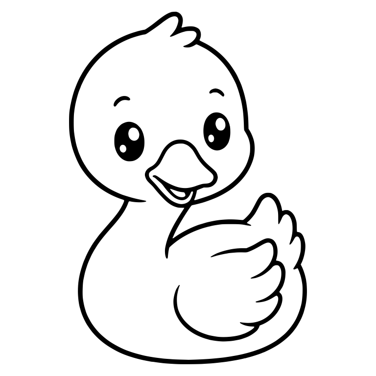 Kawaii Baby Cygnet Swan Sitting with Folded Wing — free animal SVG cut file