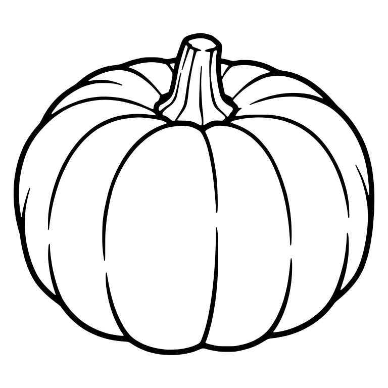 Squat Ribbed Pumpkin with Short Chunky Stem — free floral SVG cut file