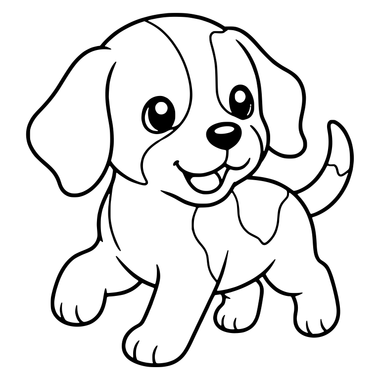Happy Beagle Puppy Walking with One Paw Lifted — free animal SVG cut file