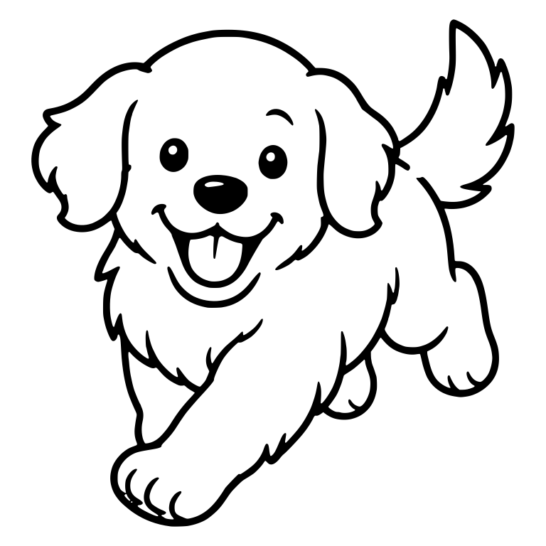 Golden Retriever Puppy Running Toward Viewer — free animal SVG cut file