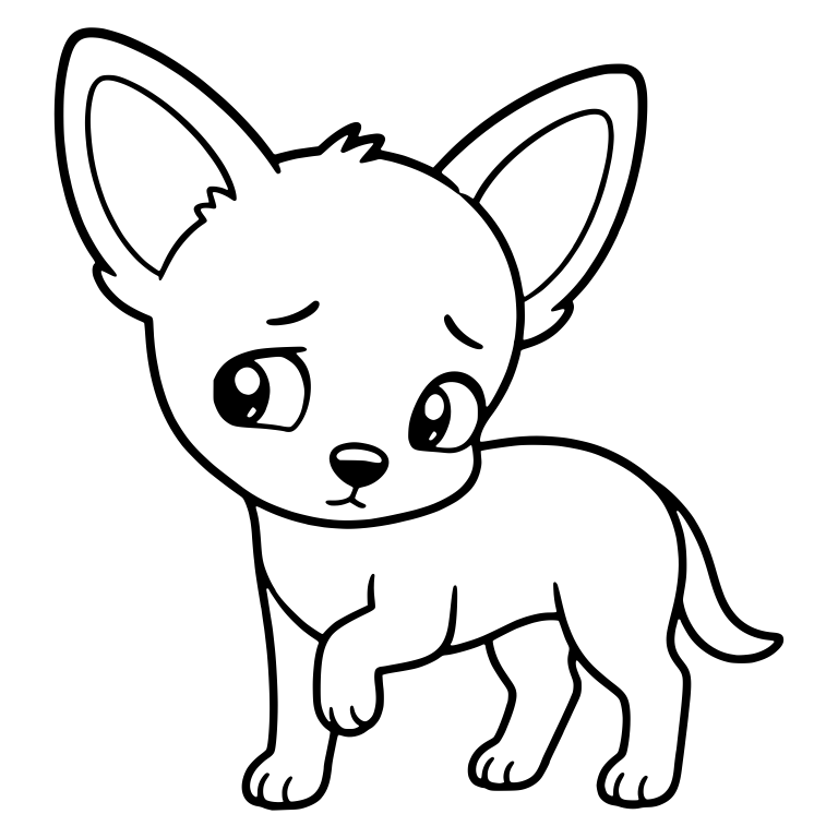 Bashful Chihuahua Puppy Standing With Paw Raised — free animal SVG cut file