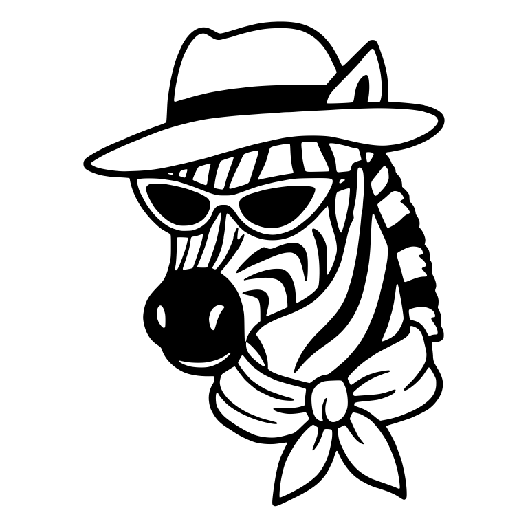 Zebra in Fedora and Cat-Eye Sunglasses — free animal SVG cut file
