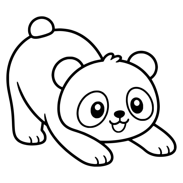 Playful Panda Cub Bowing with Bottom Raised — free animal SVG cut file