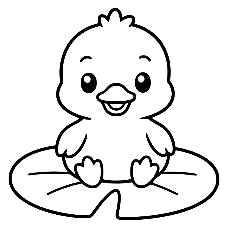 Sitting Duckling on a Lily Pad — free animal SVG cut file