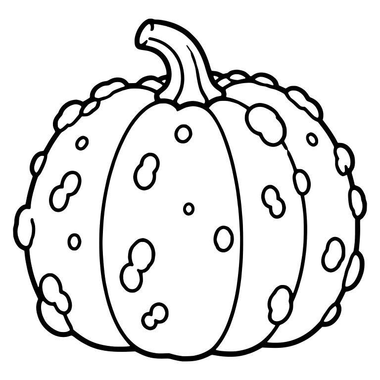 Spotted Warty Pumpkin With Hooked Stem — free floral SVG cut file