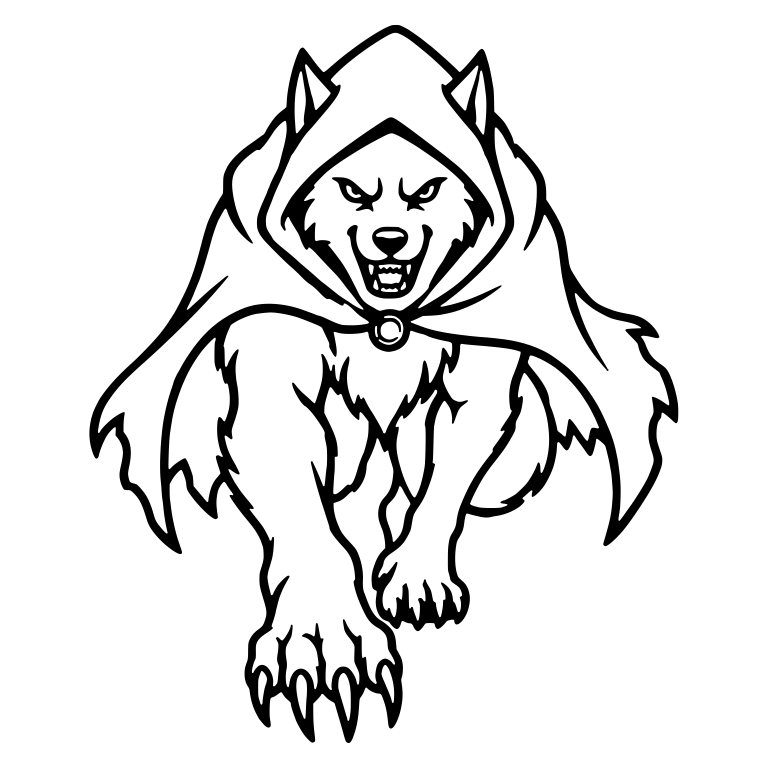 Hooded Werewolf Stalking Forward In Tattered Cloak — free fantasy-creature SVG cut file
