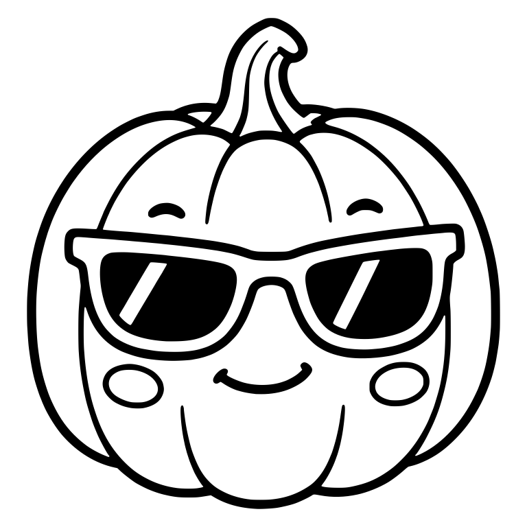 Cool Pumpkin With Big Sunglasses and Smile — free holiday SVG cut file