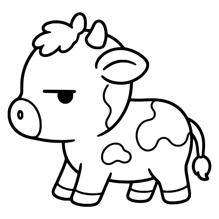Unimpressed Calf Side Profile With Spotted Ear — free animal SVG cut file