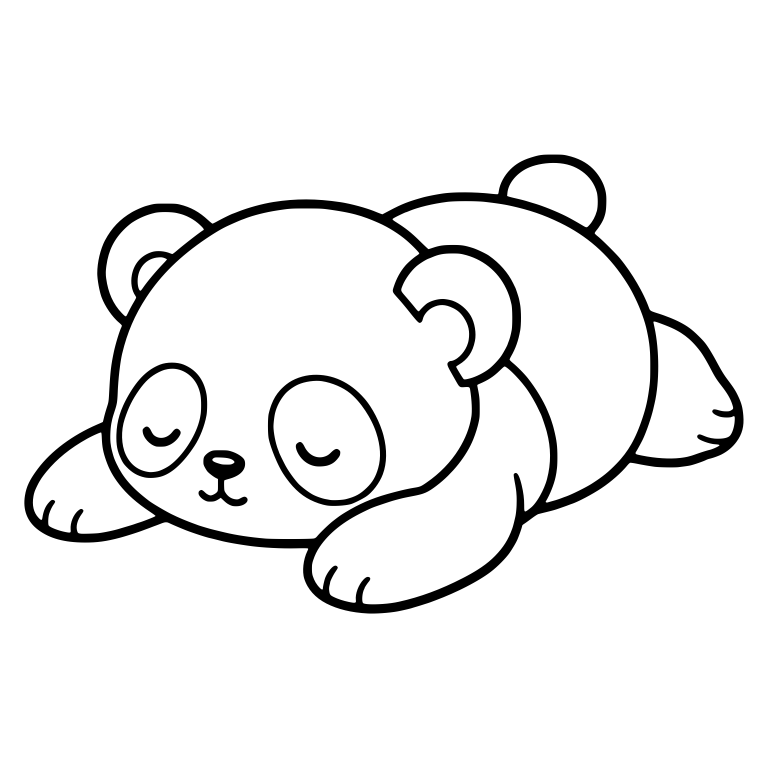 Sleeping Panda Cub Stretched Out With Paws Forward — free animal SVG cut file