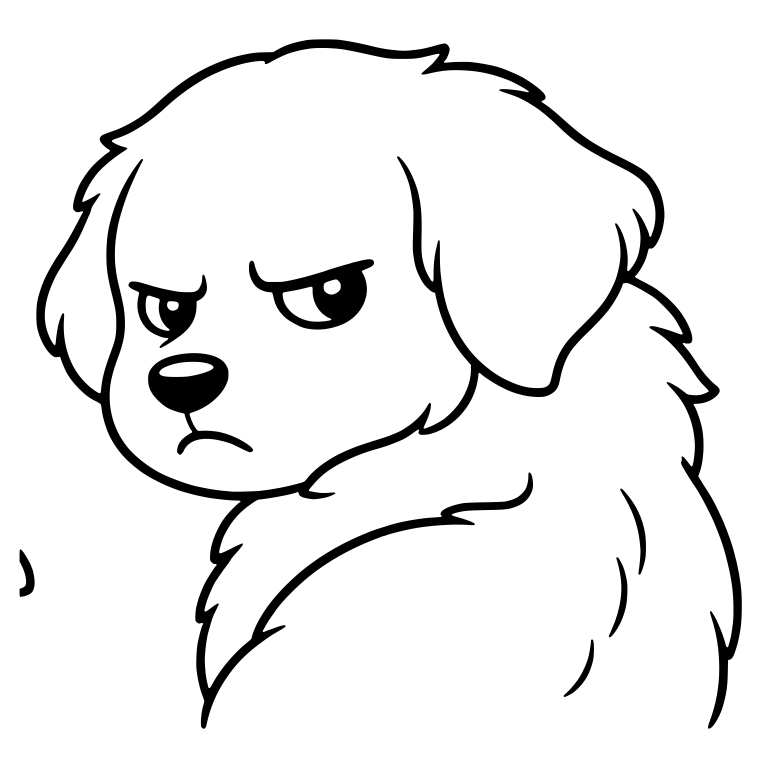 Grumpy Golden Retriever Puppy Glaring Over Shoulder — free animal SVG cut file