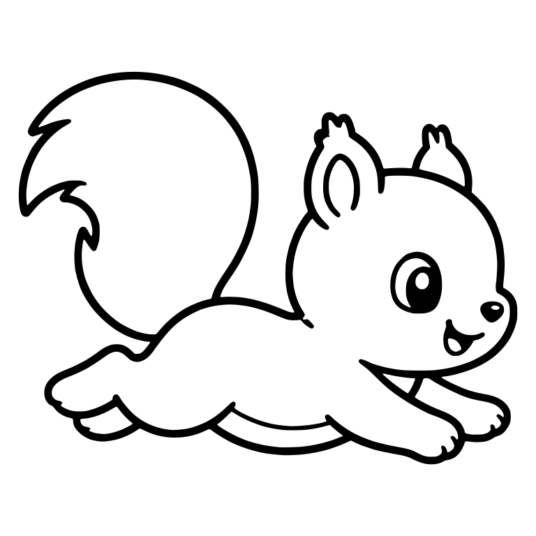 Leaping Squirrel In Profile With Big Curved Tail — free animal SVG cut file