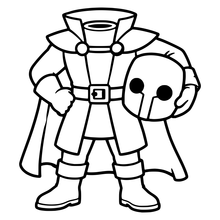 Headless Horseman with High Collar and Fist on Hip — free characters SVG cut file