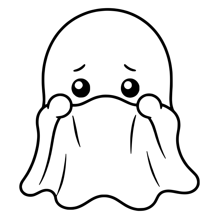 Worried Ghost Hiding Behind Sheet with Both Hands — free fantasy-creature SVG cut file