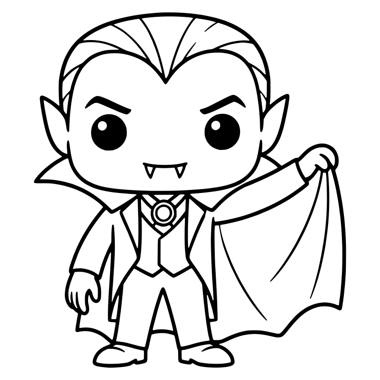 Chibi Vampire With Medallion And Relaxed Hand — free fantasy-creature SVG cut file