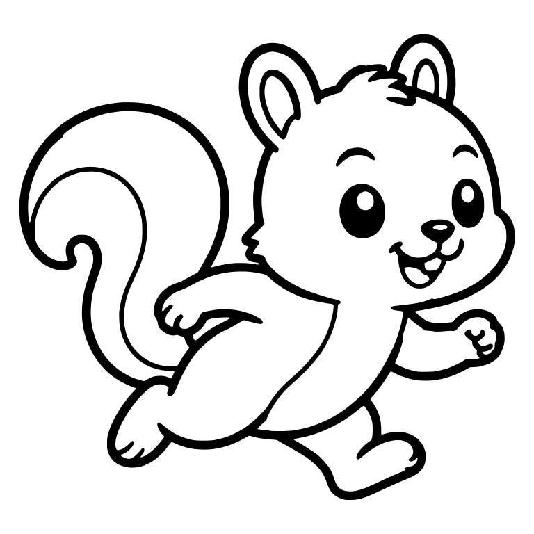 Running Squirrel With One Paw Back And Swirled Tail — free animal SVG cut file