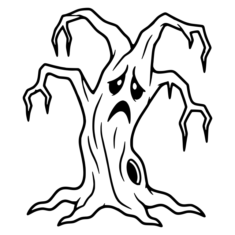 Sorrowful Tree with Drooping Clawed Branches — free floral SVG cut file