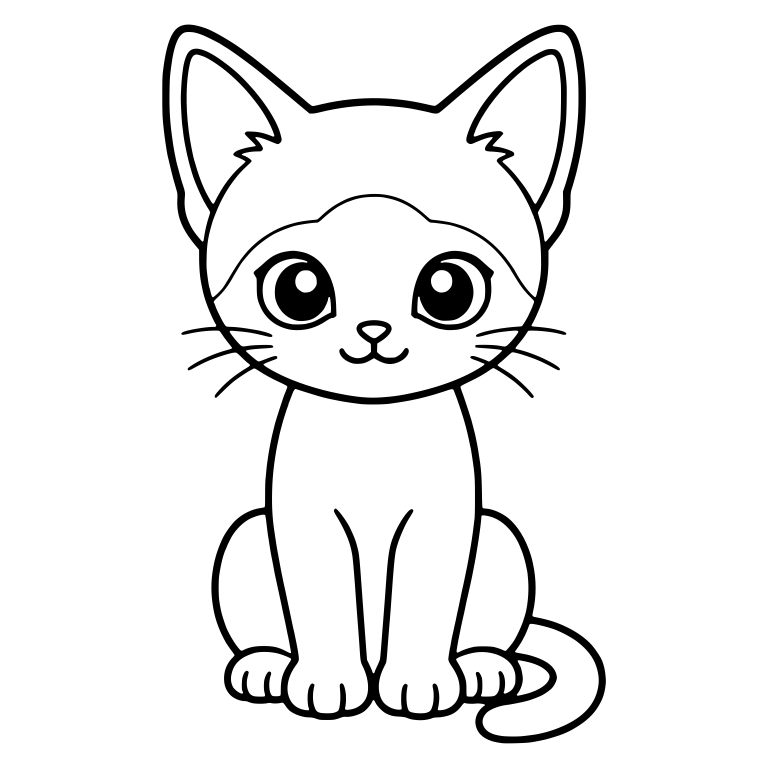 Siamese Kitten Sitting Upright With Big Eyes — free animal SVG cut file