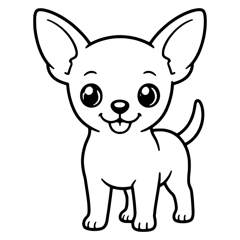 Standing Chihuahua Puppy Facing Forward With Open Smile — free animal SVG cut file