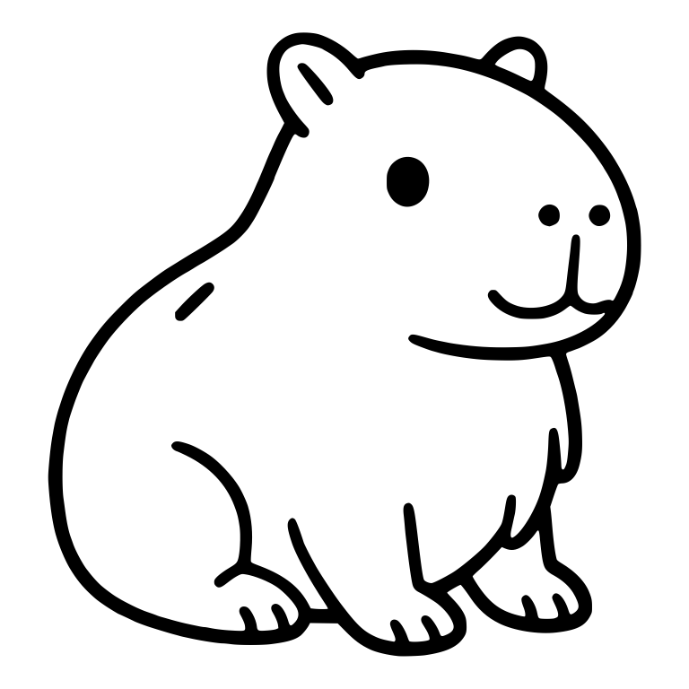Chubby Capybara Sitting in Profile With Nostril Dots — free animal SVG cut file