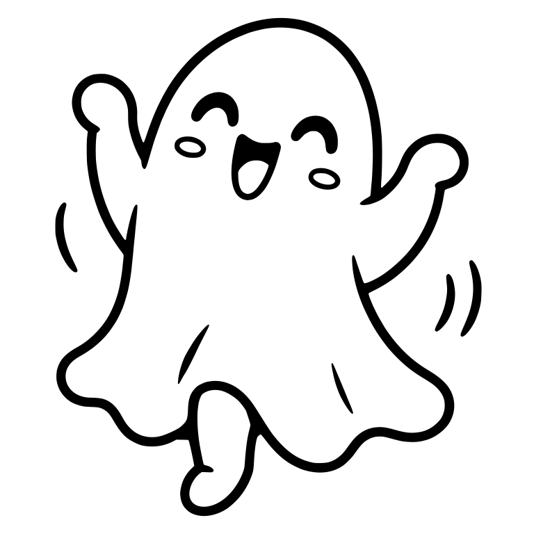 Laughing Ghost Dancing With Folds And Motion Lines — free fantasy-creature SVG cut file