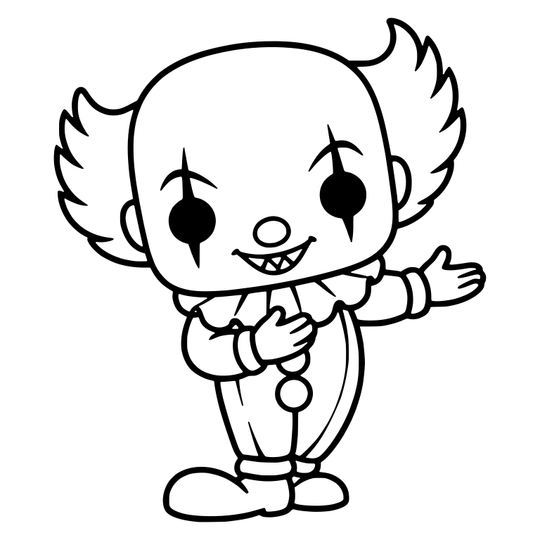 Clown With Wild Hair Tufts and Pom-Pom Buttons — free characters SVG cut file