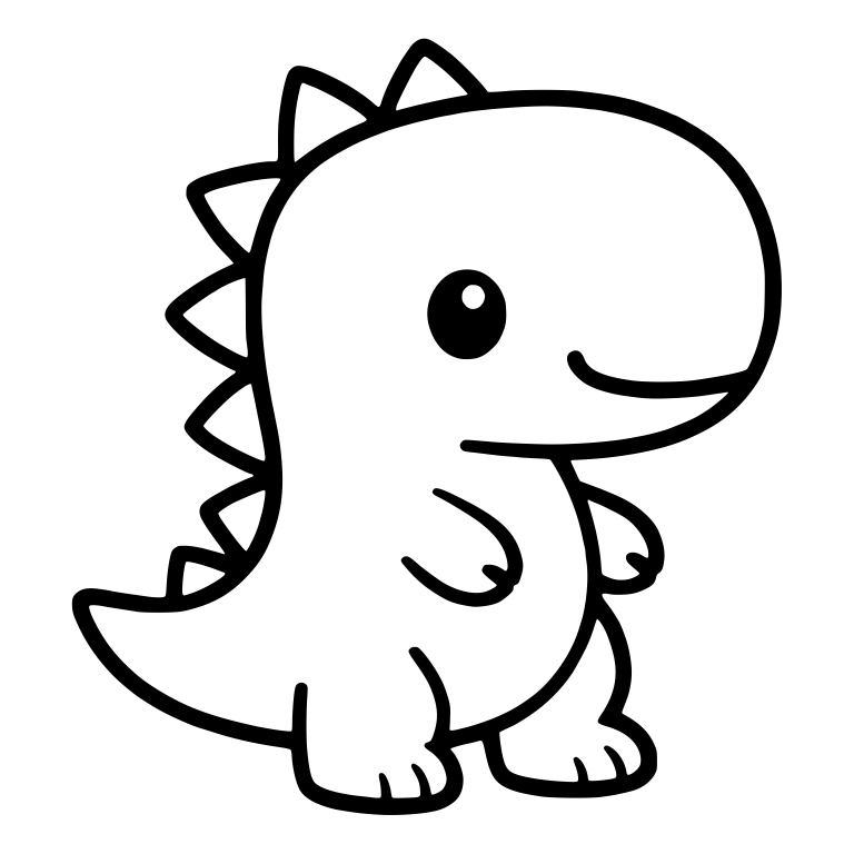 Baby Dinosaur In Side View With Closed Smile — free animal SVG cut file