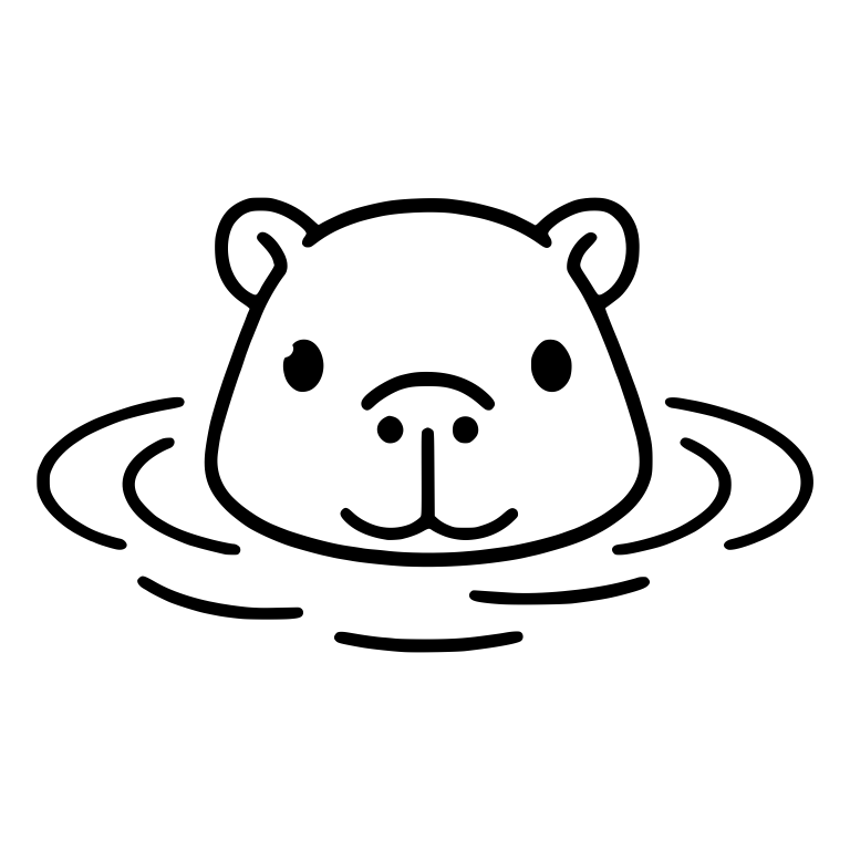 Capybara Head Peeking Out of Water With Ripples — free animal SVG cut file