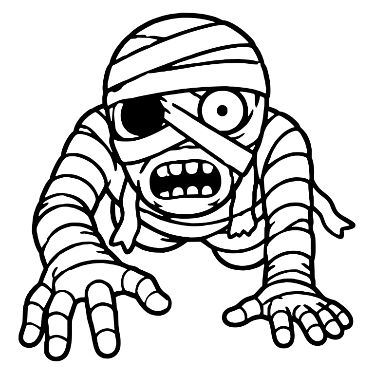 Crawling Mummy With Missing Eye and Gaping Mouth — free fantasy-creature SVG cut file