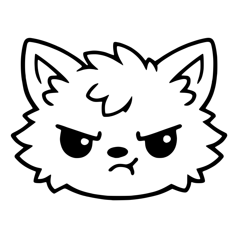 Angry Wolf Pup Face With Fluffy Forehead Tuft — free animal SVG cut file