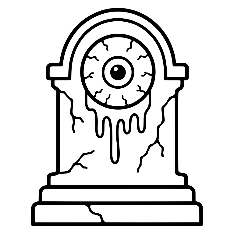Tombstone with Dripping Eyeball and Stepped Base — free objects SVG cut file