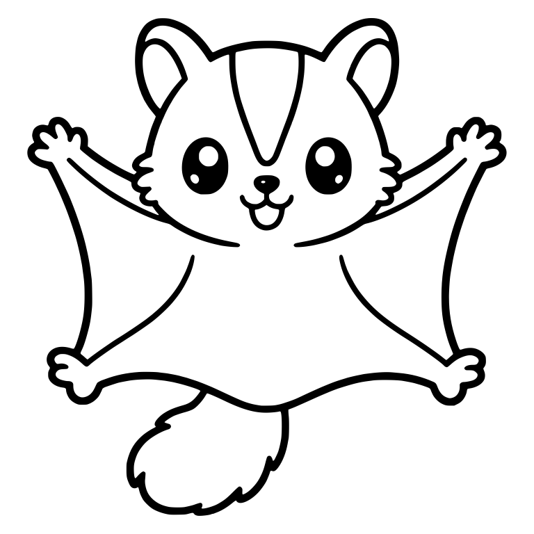 Flying Squirrel Facing Forward with Striped Forehead — free animal SVG cut file