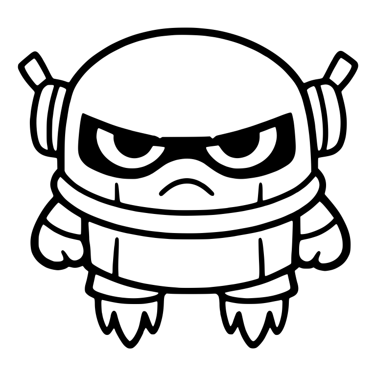 Grumpy Armored Alien With Dark Visor and Ear Pieces — free fantasy-creature SVG cut file