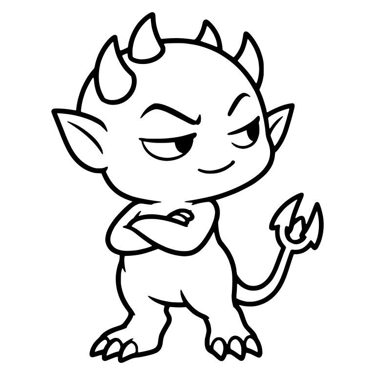 Standing Demon With Spiky Horns and Crossed Arms — free fantasy-creature SVG cut file