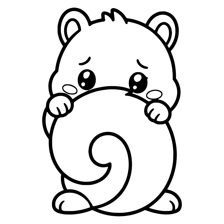 Shy Squirrel Peeking Over Giant Spiral Tail — free animal SVG cut file
