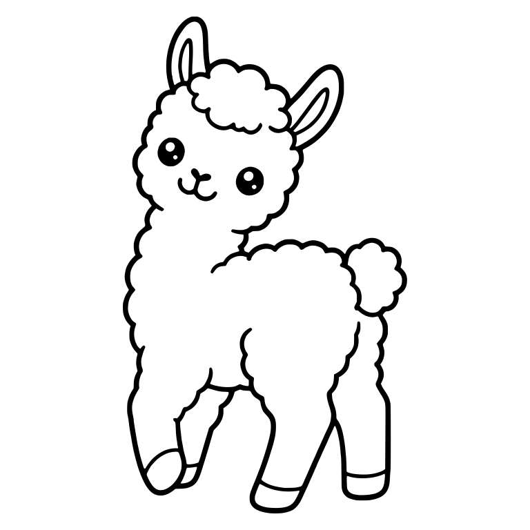 Llama Cria Looking Back With One Leg Raised — free animal SVG cut file