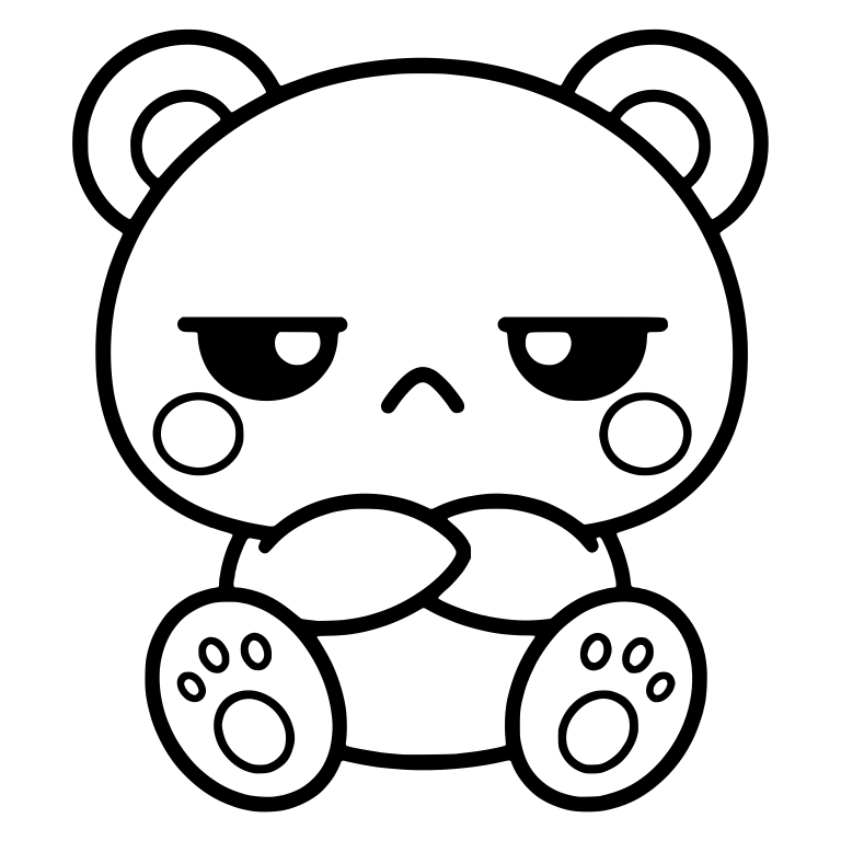 Grumpy Bear Sitting With Arms Crossed — free animal SVG cut file