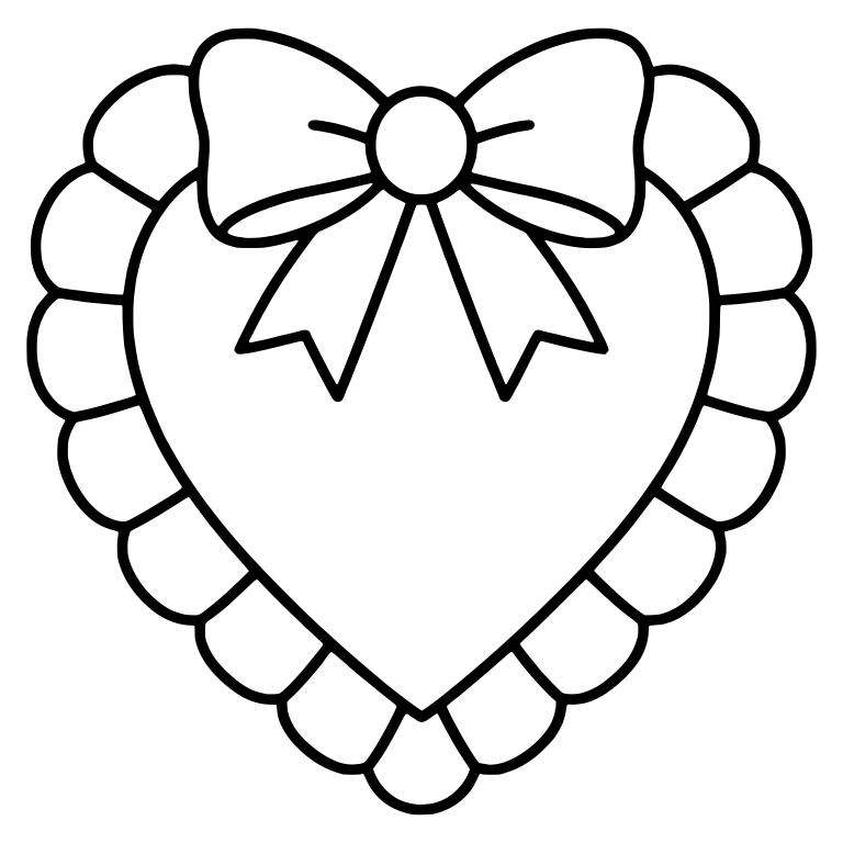 Ruffled Heart with Bow — free holiday SVG cut file