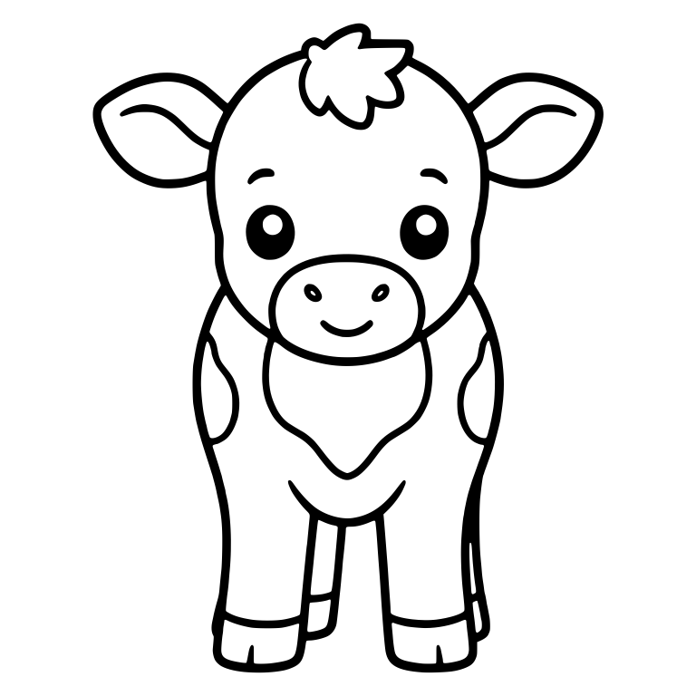 Standing Calf With Side Spots and Chest Bib — free animal SVG cut file