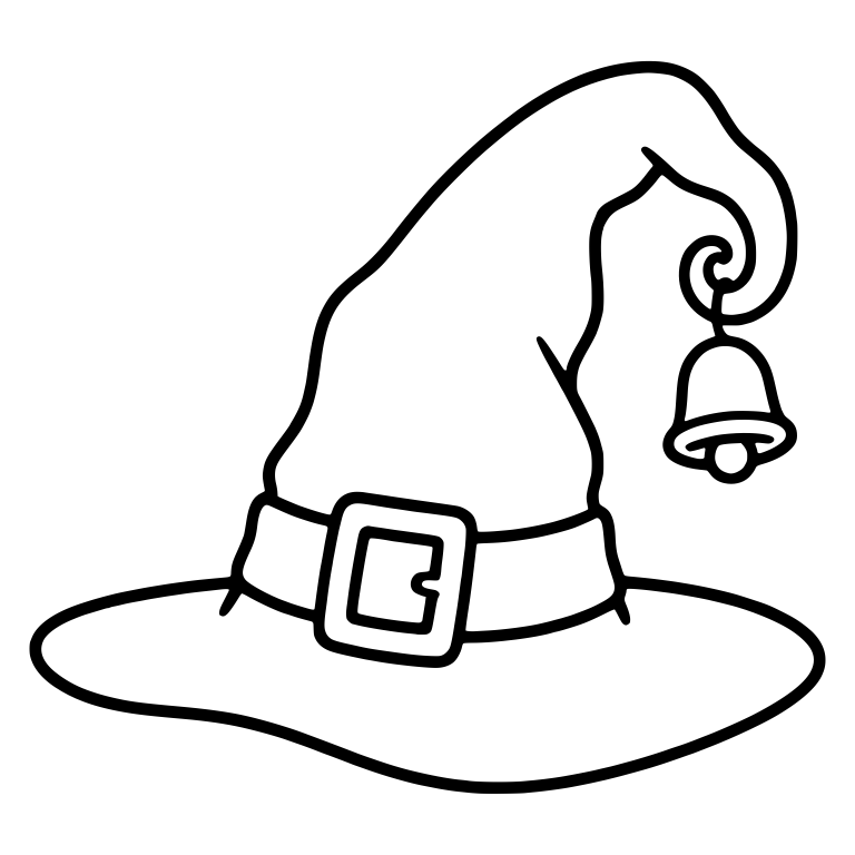 Witch Hat With Hanging Bell And Square Buckle — free objects SVG cut file