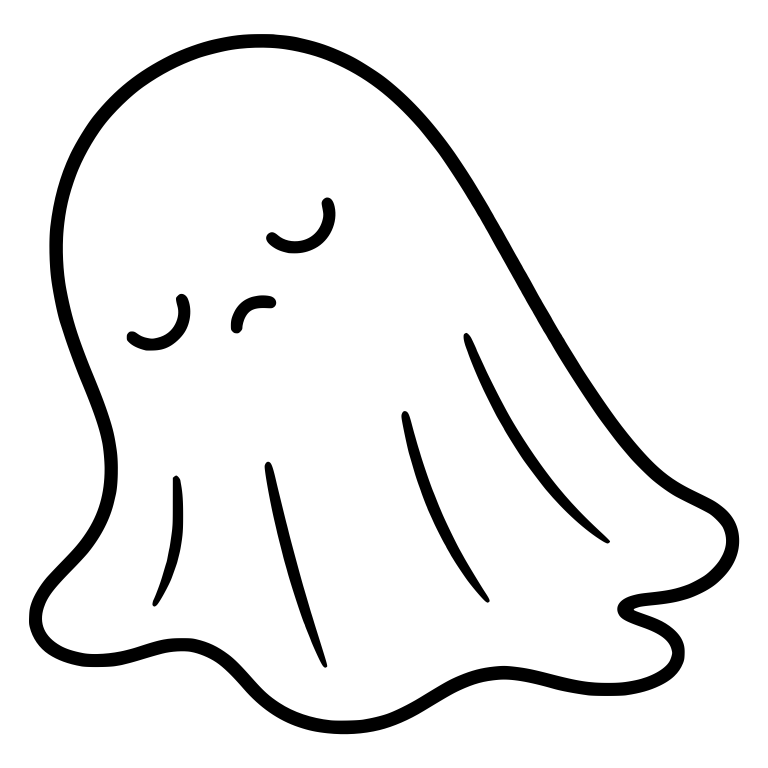 Drowsy Ghost Leaning to the Side with Closed Eyes — free fantasy-creature SVG cut file
