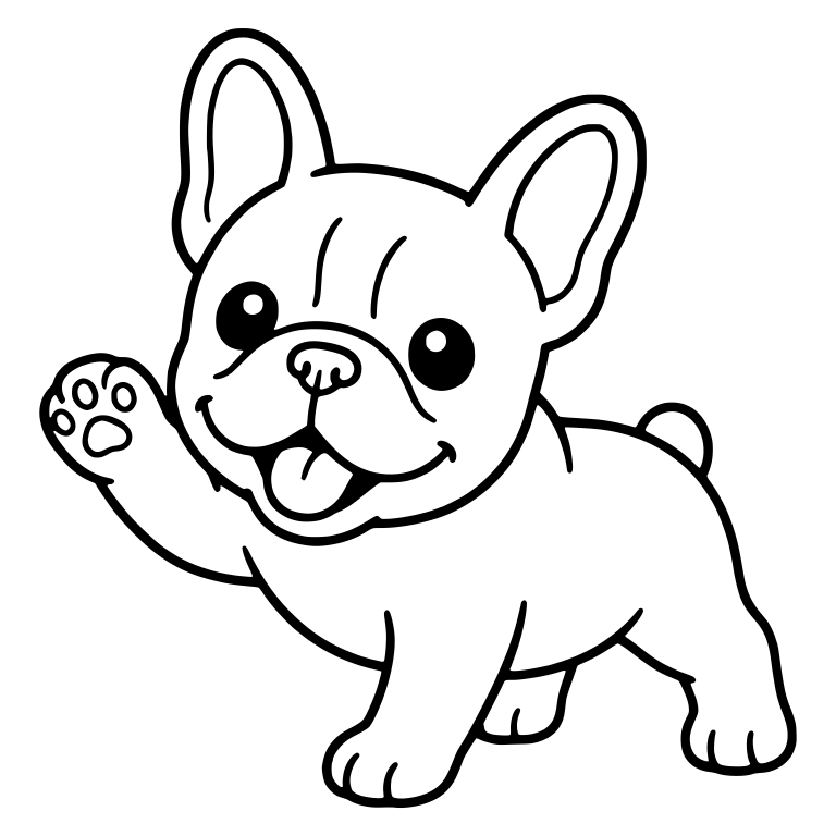 French Bulldog Puppy Waving One Paw — free animal SVG cut file