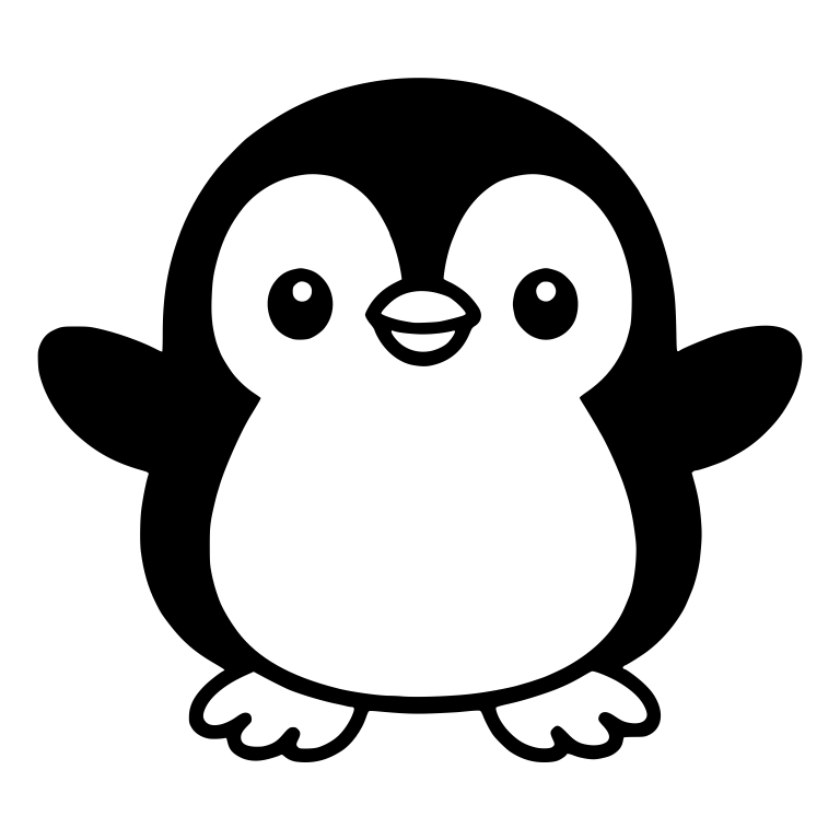 Chubby Penguin with Wide Open Flippers — free animal SVG cut file
