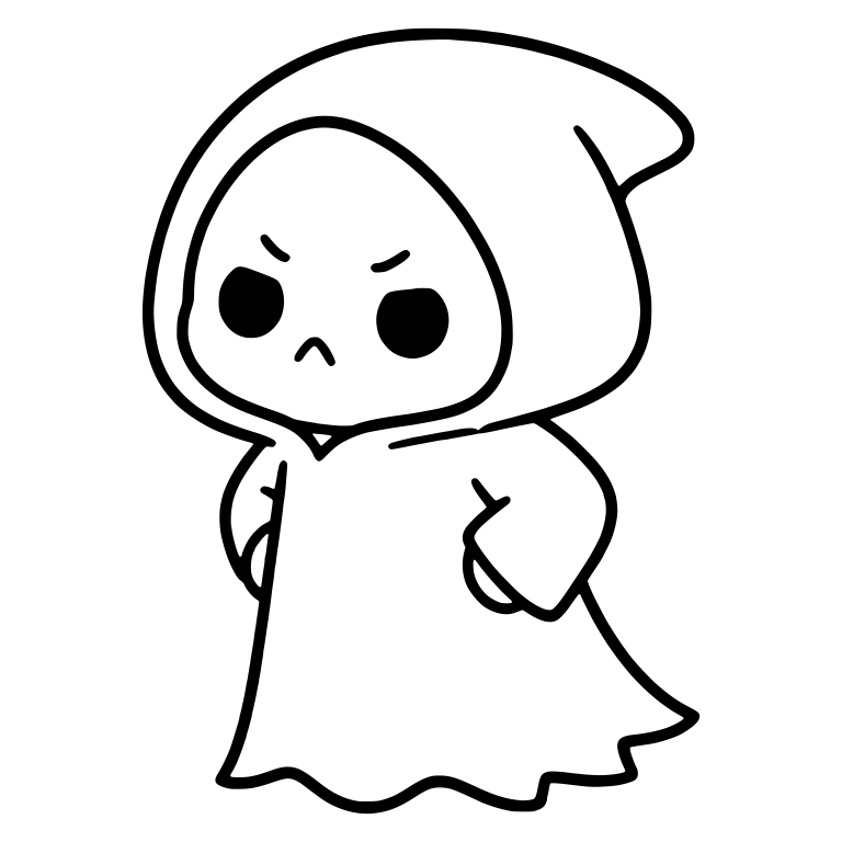 Pouty Hooded Reaper With Hands on Hips — free characters SVG cut file