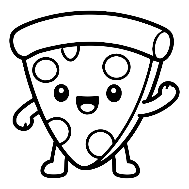Waving Pizza Slice Character With Arms And Legs — free food SVG cut file