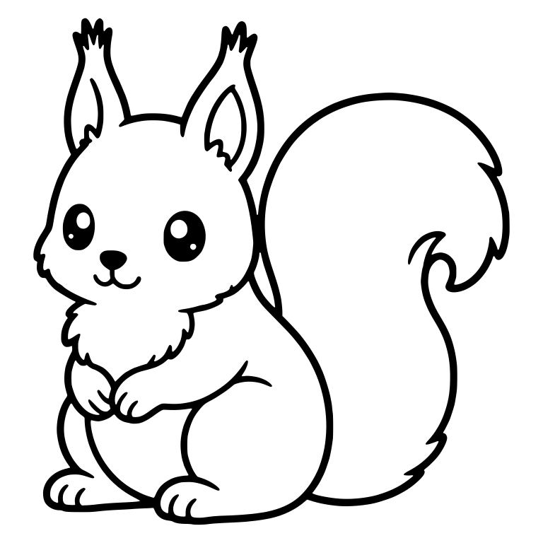 Sitting Squirrel With Tufted Ears And Paws Together — free animal SVG cut file
