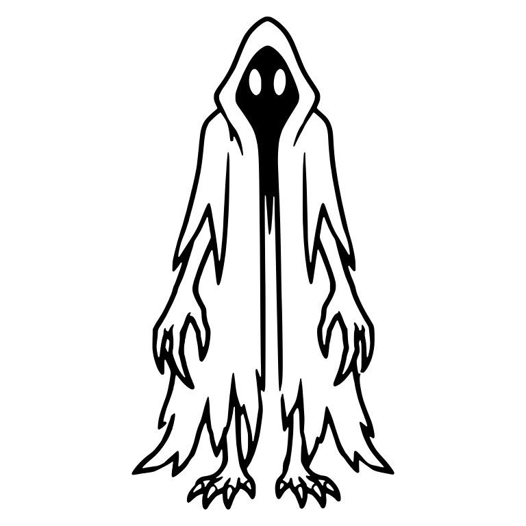 Slim Hooded Cryptid With Long Black Face and Talon Feet — free fantasy-creature SVG cut file