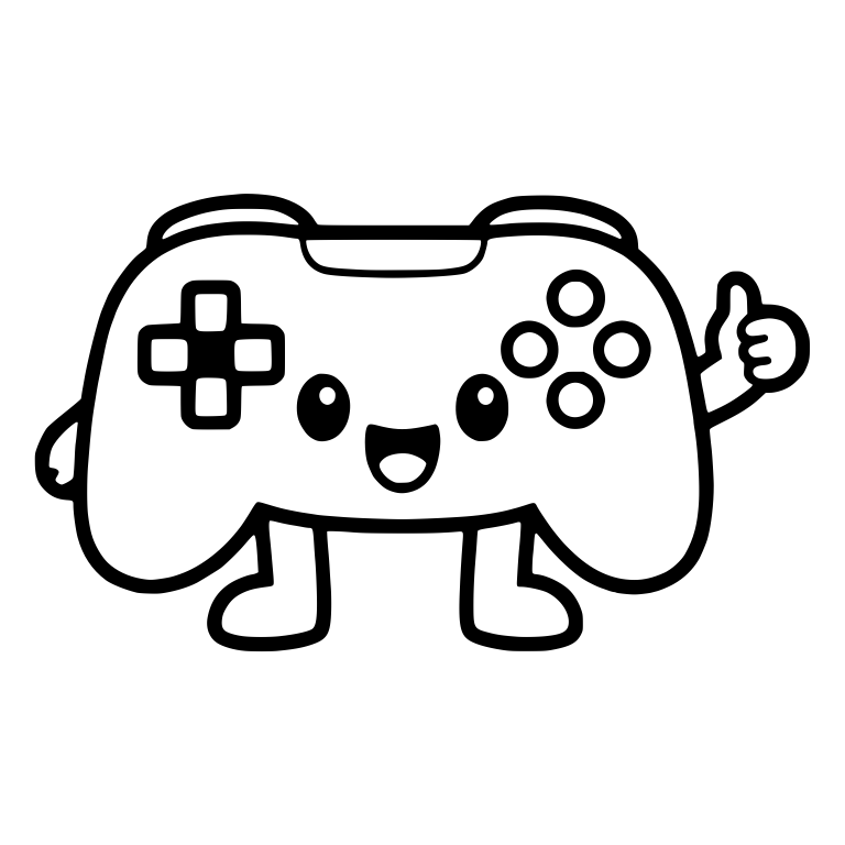 Smiling Game Controller With Thumbs Up And Legs — free objects SVG cut file