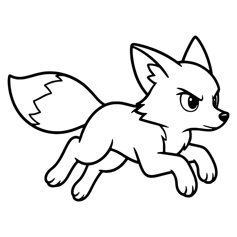 Fox Leaping in Side View with Four Paws Gathered — free animal SVG cut file